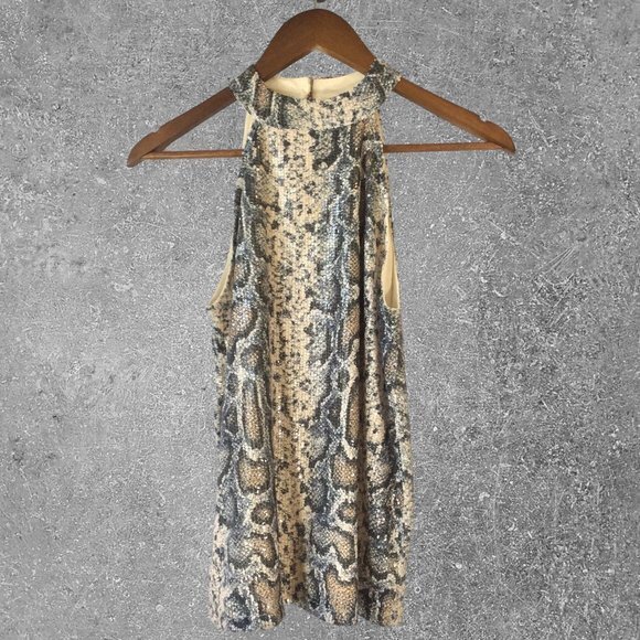 Cable & Gauge Size Small Women's Snake Skin Halter Top with Sequins NWOT - Picture 1 of 8